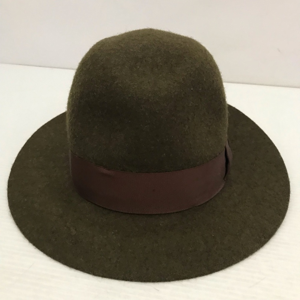 England Wool Classic Olive Green Fedora Hat Size 7